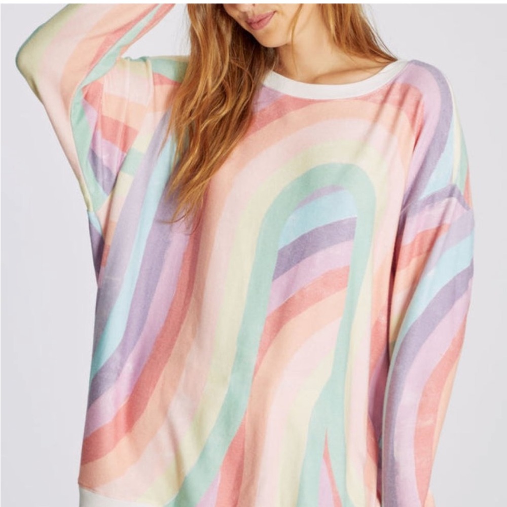 WILDFOX Soleil Stripe Roadtrip Sweatshirt NWT szXS - Picture 2 of 7